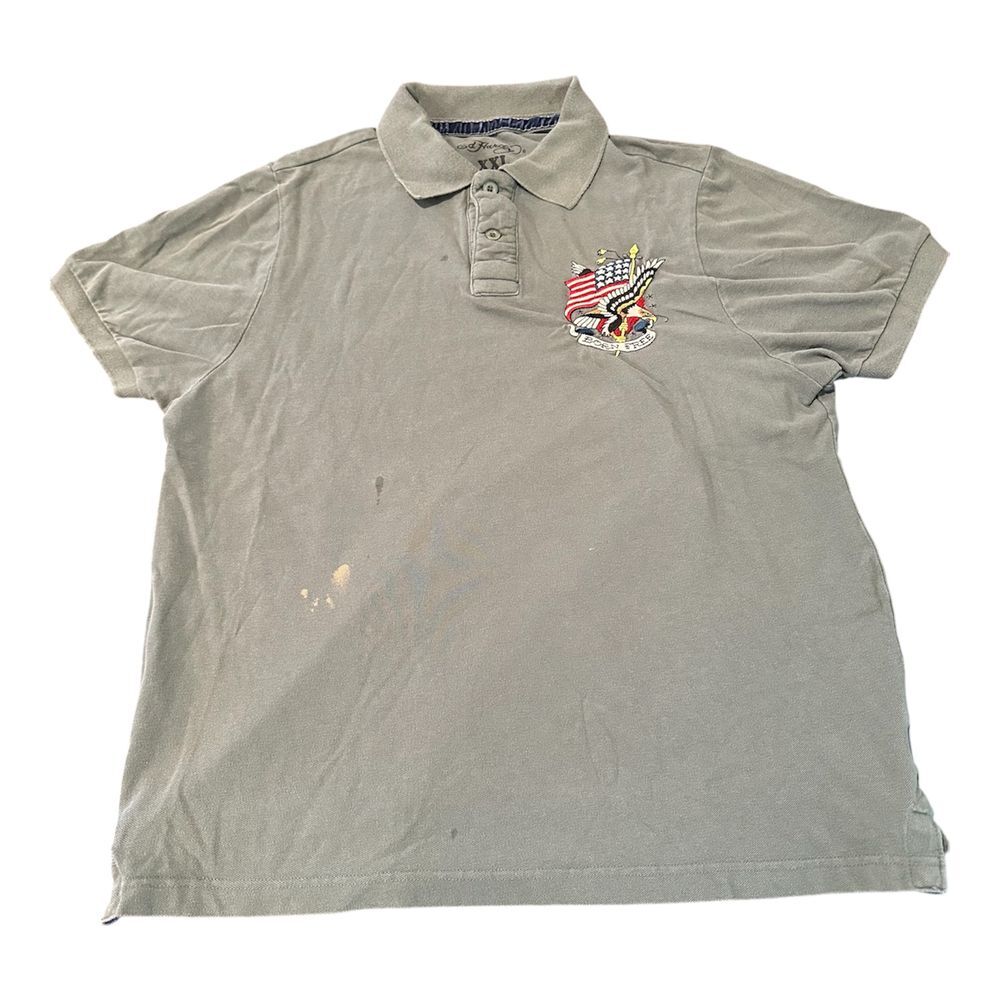 Ed Hardy Born Free Embroidered‎ collared shirt. Size XXL